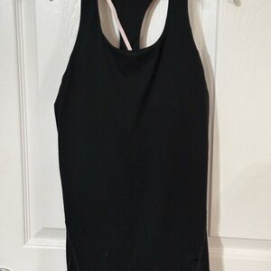 Fabletics Black Tank Top Mauve and Pink Straps